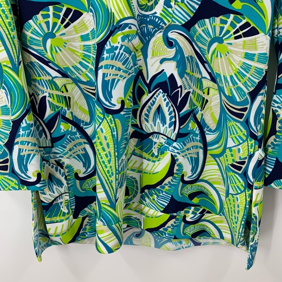 Jude Connally Chris Jude Cloth Tunic Top in Fanfare Turquoise Sz S - Picture 4 of 12